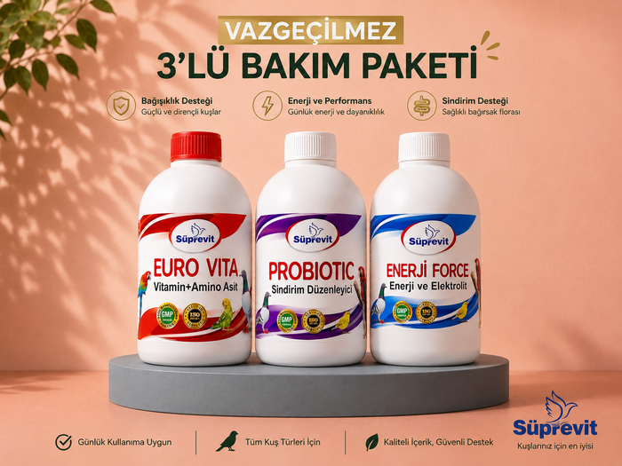 Vazgeçilmez Bakım Üçlüsü – Euro Vita + Enerji Force + Probiotic 3’lü Set