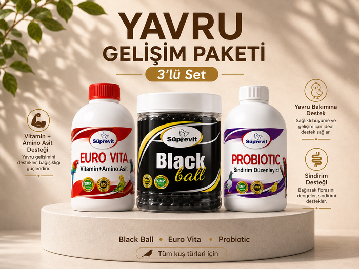 Yavru Gelişim Paketi – Black Ball + Euro Vita + Probiotic